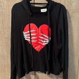 Lauren Moshi with Red Heart and Skeleton Hands.